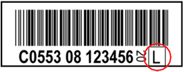 Image shows a manual entry check character with a barcode.