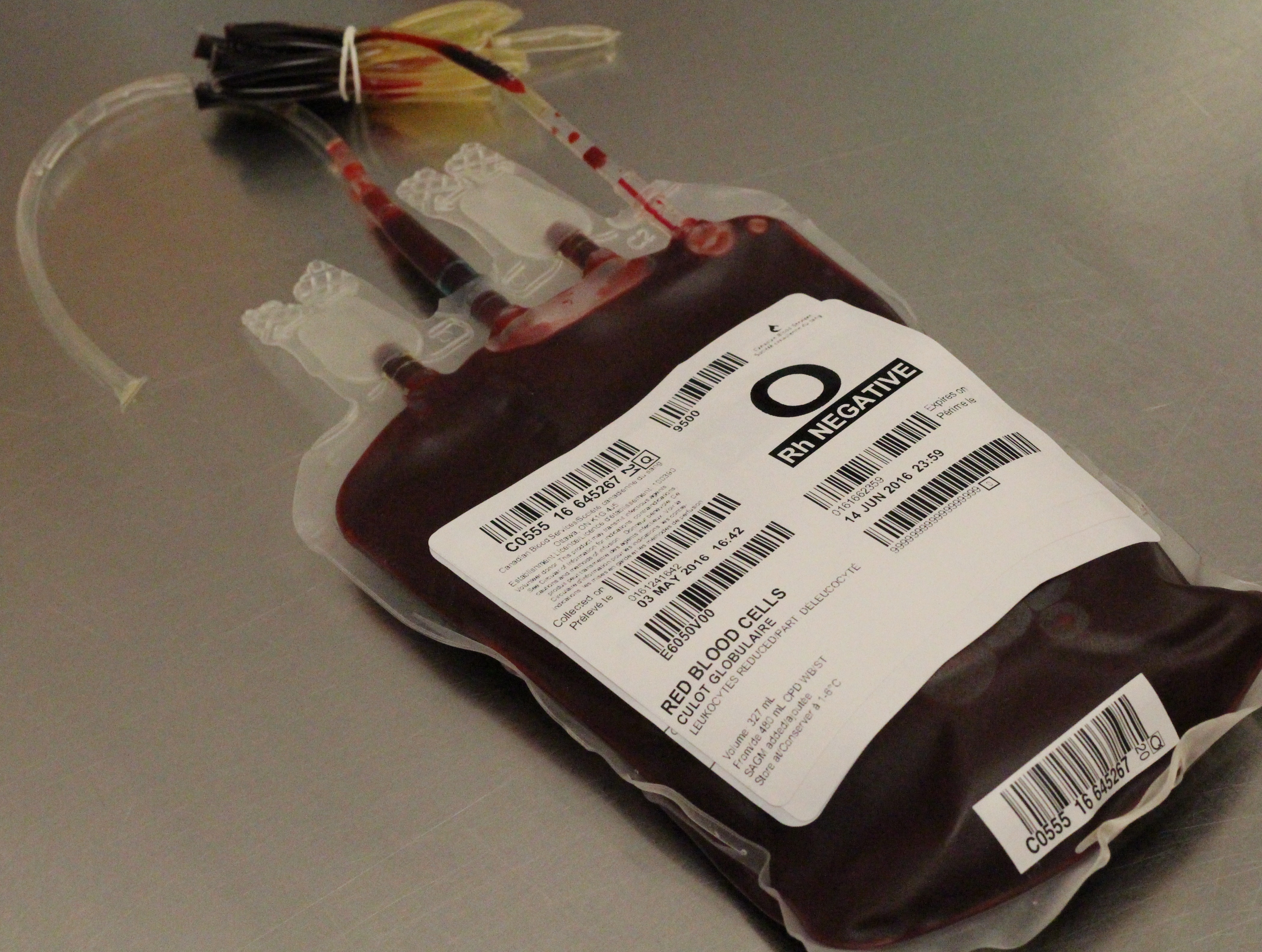 O Rh negative red blood cells unit